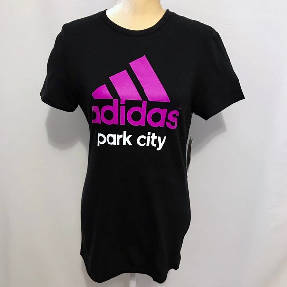 Adidas NWT Black Short Sleeves Graphic Shirt Women M